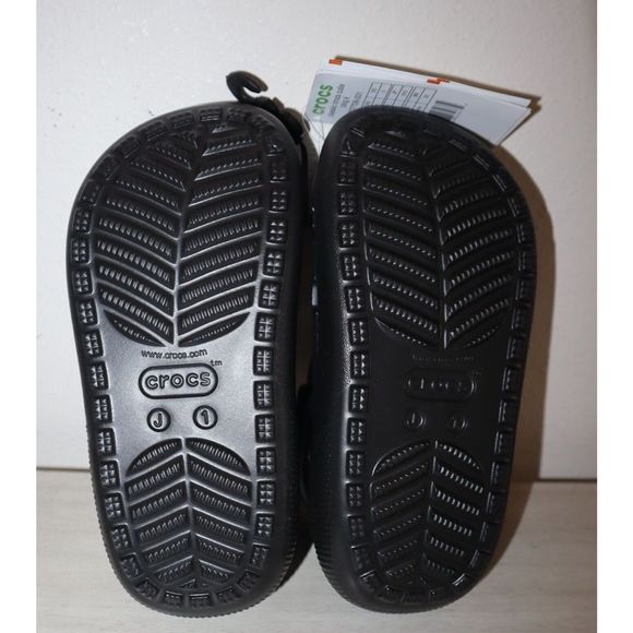Crocs Classic 207708-001 Unisex Kid's Sz j1 Black Cutie Crush Clogs - Picture 6 of 9